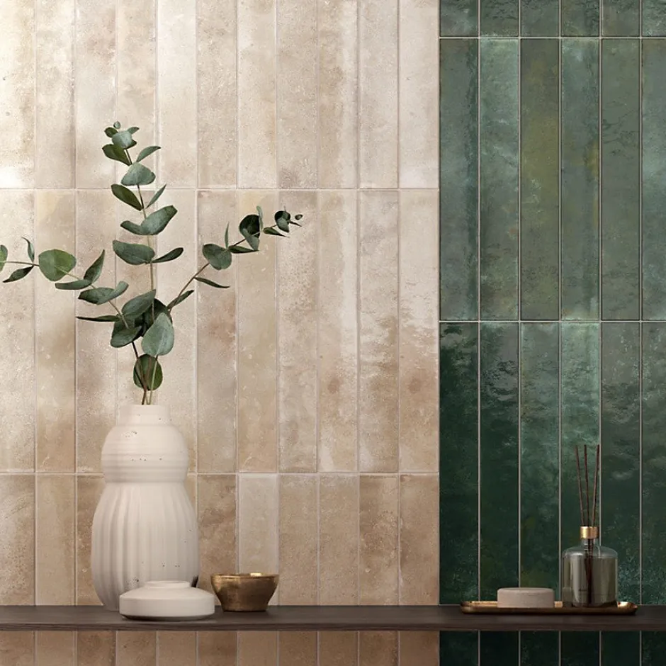 Concept Mosaïque carrelage effet zellige 5x40 cm BALI ALMOND