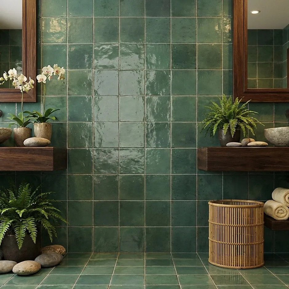 Carrelage effet zellige 14,7x14,7 cm AGADIR SELVA-Concept Mosaïque Online