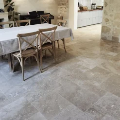 Carrelage en travertin adouci rebouché PREMIUM - 60 cm x 40 cm x 1,2 cm - Vendu au m²-Ligerio Clearance