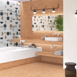 Carrelage extérieur antidérapant effet terrazzo 80x80 cm NIZA-R Antideslizante Rojizo-Aelle Carrelage Discount