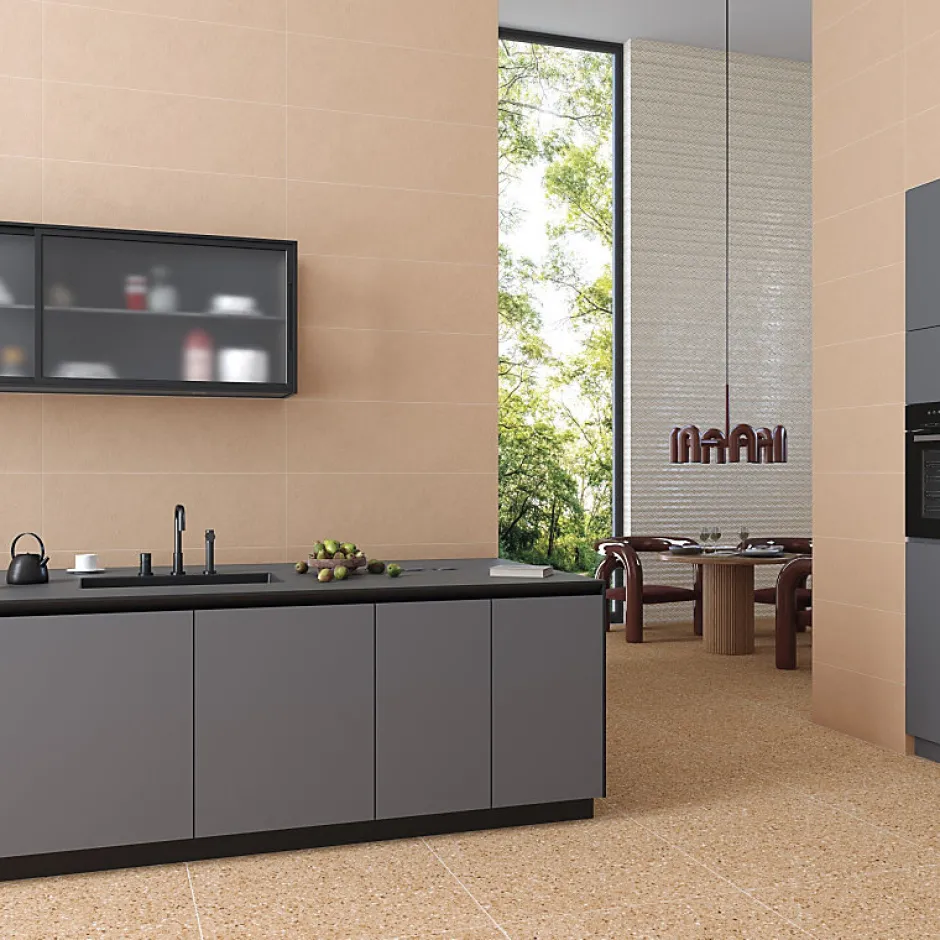 Carrelage extérieur antidérapant effet terrazzo 80x80 cm NIZA-R Antideslizante Rojizo-Aelle Carrelage Discount