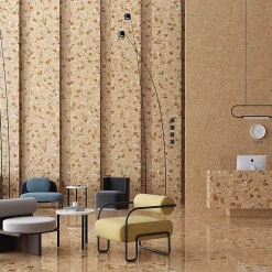 Carrelage extérieur antidérapant effet terrazzo 80x80 cm NIZA-R Antideslizante Rojizo-Aelle Carrelage Discount