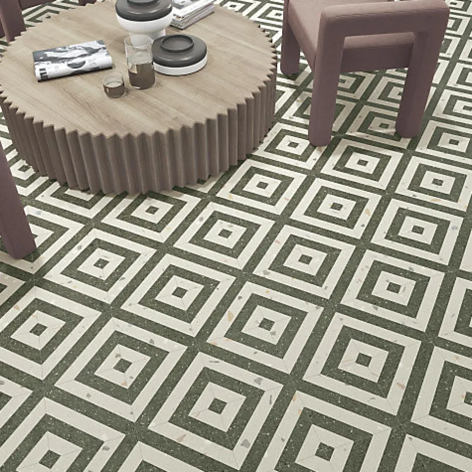 Carrelage extérieur antidérapant effet terrazzo 80x80 cm NIZA-R Antideslizante Beige-Eiffel art construction Sale