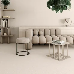 Carrelage extérieur antidérapant effet terrazzo grand format beige 80x80 cm MICRA R Crema GRIP-Eiffel art construction Discount