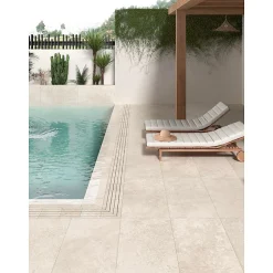 Aelle Carrelage Carrelage extérieur effet pierre naturelle de travertin 60x40 cm MYK-CR SAND