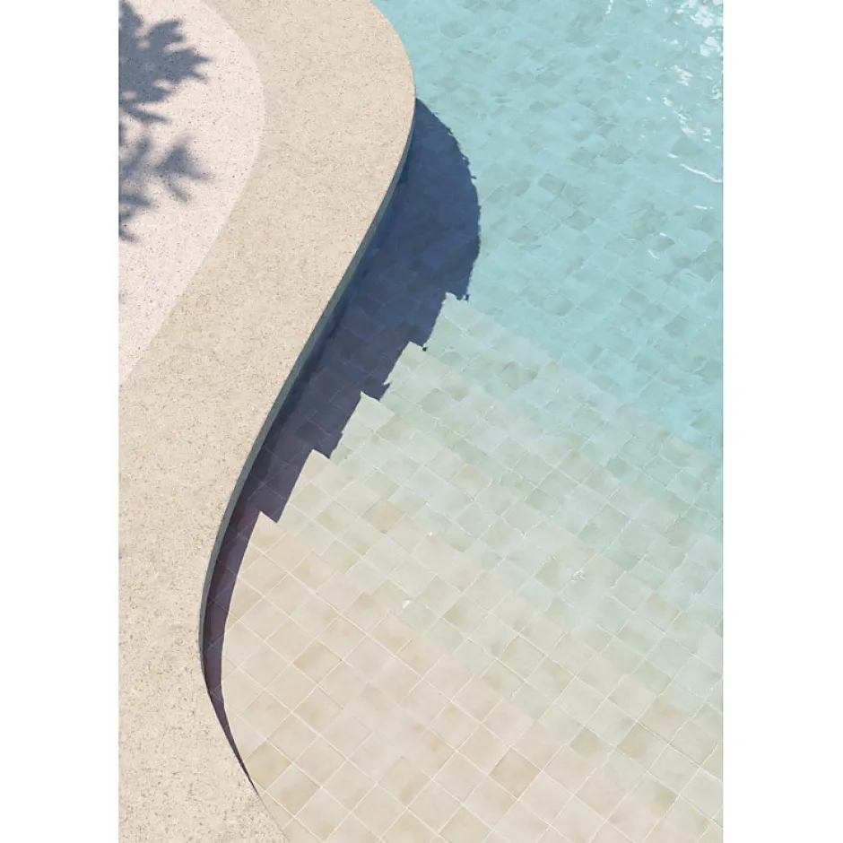 Carrelage extérieur piscine carré beige mate 15x15 cm SPA&POOLS CANVAS MAT-Aelle Carrelage Clearance