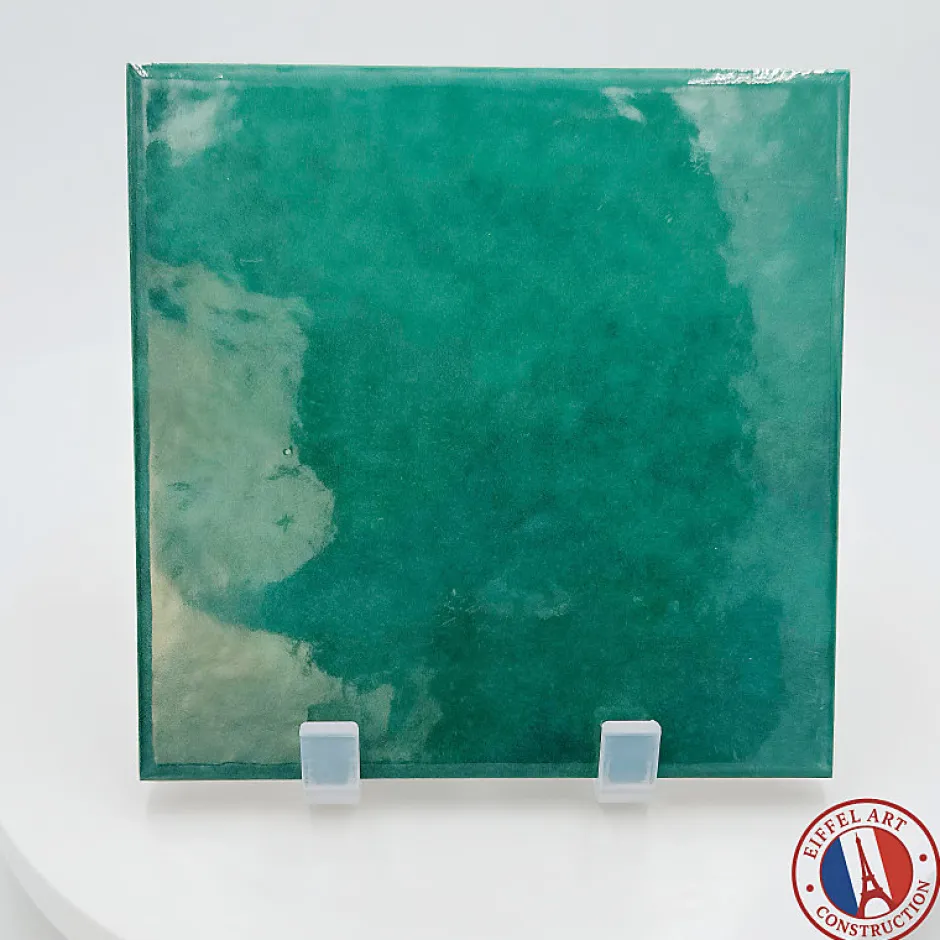 Aelle Carrelage Carrelage extérieur piscine carré vert brillant 15x15 cm SPA&POOLS MOSS GREEN