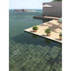 Aelle Carrelage Carrelage extérieur piscine carré vert brillant 15x15 cm SPA&POOLS MOSS GREEN