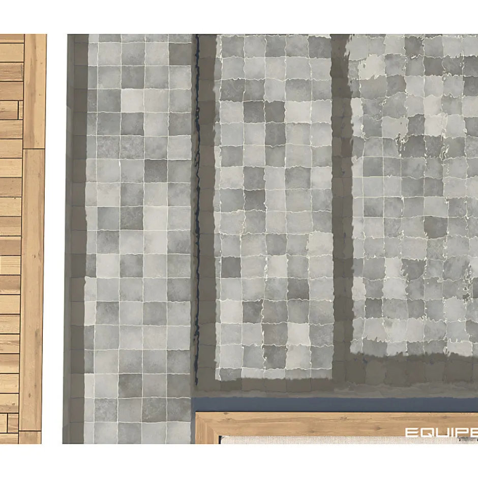 Carrelage extérieur piscine carré gris mate 15x15 cm SPA&POOLS SHADOW MAT-Aelle Carrelage