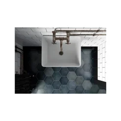 Gioia Materia Carrelage grès cérame effet rustique HERITAGE hexagone 20x17,5cm Hexagone 20x17.5 cm Bleu - Mat et Brillant (mélange) - boîte de