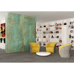 Carrelage grès cérame effet métal ZINC 120x120 cm Vert - Naturel - boîte de 1.42 m2-Gioia Materia Online