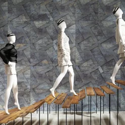 Carrelage grès cérame effet métal Alchemy 7.0 120x60 cm Bleu - Martelé - boîte de 1.42 m2-Gioia Materia Best