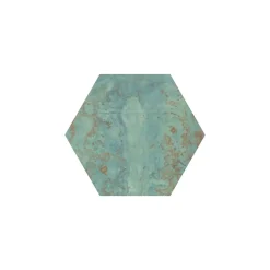 Gioia Materia Carrelage grès cérame effet métal ZINC HEXAGONE GREEN Hexagone 29x25 cm Vert - - boîte de 0.94 m2