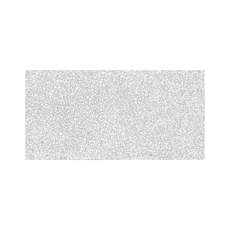 Gioia Materia Carrelage grès cérame effet terrazzo PORTOFINO 120x120 cm Gris clair - Mat - boîte de 1.44 m2