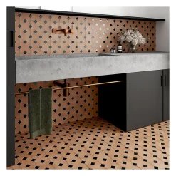 Gioia Materia Carrelage grès cérame effet rustique AL ANDALUS Croix Terracotta - Mat - boîte de 0.49 m2