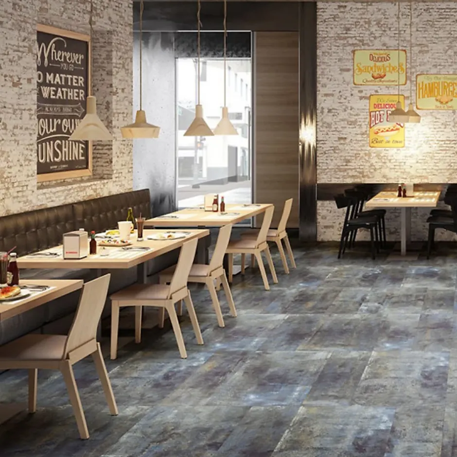 Gioia Materia Carrelage grès cérame effet métal Alchemy 7.0 60x30 cm Bleu - Martelé - boîte de 1.42 m2