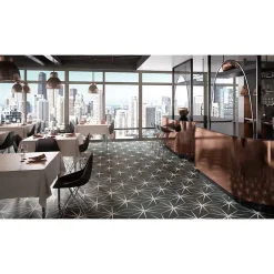 Gioia Materia Carrelage grès cérame effet graphique Hexagone STARLINE Hexagone 29x25 cm Noir - Naturel - boîte de 0.94 m2