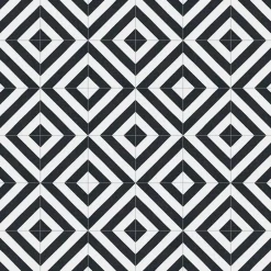 Carrelage grès cérame effet carreau de ciment MAORI GOROKA 20x20 cm Noir - Mat - boîte de 1 m2-Gioia Materia Clearance