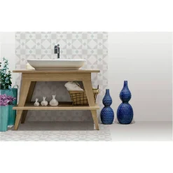 Gioia Materia Carrelage grès cérame effet carreau ciment PARIS OPÉRA 25x25cm 25x25 cm Blanc cassé - Mat - boîte de 1.13 m2