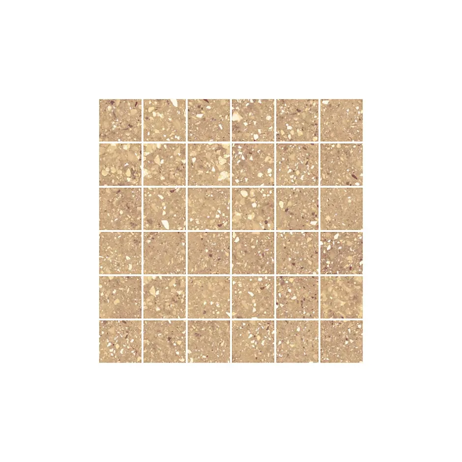 Gioia Materia Carrelage grès cérame effet terrazzo Wind Mosaïque 5x5 cm Miel - Naturel - boîte de 0.71 m2 -