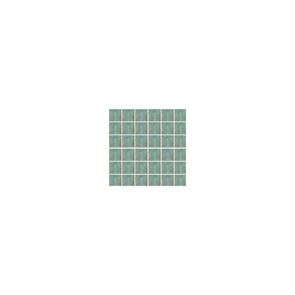 Carrelage grès cérame effet métal ZINC Mosaïque 5x5 cm Vert - Naturel - boîte de 0.89 m2 --Gioia Materia
