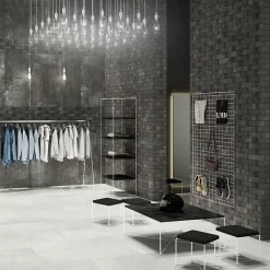 Gioia Materia Carrelage grès cérame effet métal Alchemy 7.0 30x10 cm Noir - Martelé - boîte de 1.05 m2