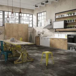 Gioia Materia Carrelage grès cérame effet métal Alchemy 7.0 60x10 cm Noir - Naturel - boîte de 1.17 m2