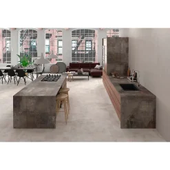 Carrelage grès cérame effet béton brut TATTOO 120x60 cm Blanc - - boîte de m2-Gioia Materia New