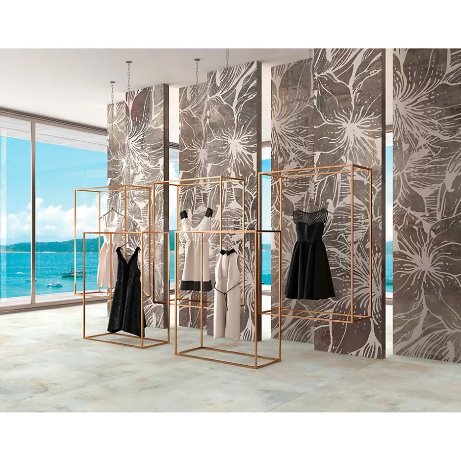 Carrelage grès cérame effet béton brut TATTOO 120x60 cm Blanc - - boîte de m2-Gioia Materia New