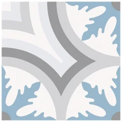 Carrelage grès cérame effet carreau de ciment BARCELONA MAR 25x25cm 25x25 cm Bleu - Mat - boîte de 1.13 m2-Gioia Materia New