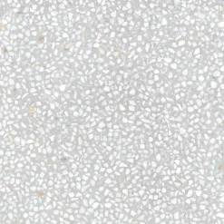 Gioia Materia Carrelage grès cérame effet terrazzo PORTOFINO 60x60 cm Gris clair - Mat - boîte de 01.06 m2