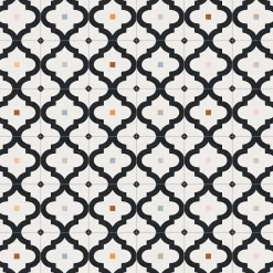 Carrelage grès cérame effet carreau de ciment MAORI LADAKHI 20x20 cm Noir - Mat - boîte de 1 m2-Gioia Materia Discount