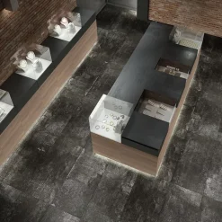 Gioia Materia Carrelage grès cérame effet métal Alchemy 7.0 60x60 cm Noir - Naturel - boîte de 1.77 m2