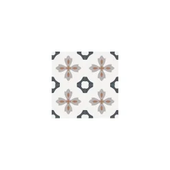 Carrelage grès cérame effet carreau de ciment VALENCIA TURIA 25x25cm 25x25 cm Blanc - Mat - boîte de 1.13 m2-Gioia Materia Outlet