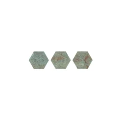 Carrelage grès cérame effet métal ZINC HEXAGONE GREEN Hexagone 29x25cm Décor Vert - - boîte de 0.94 m2-Gioia Materia Sale