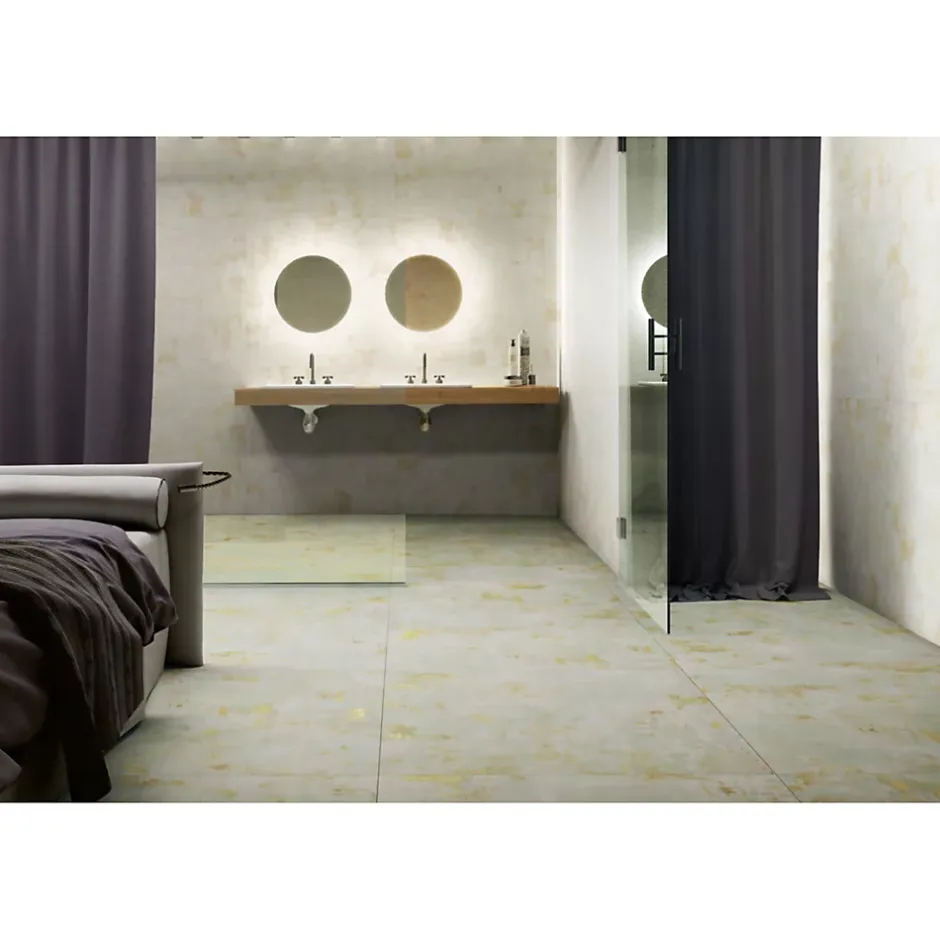 Carrelage grès cérame effet métal Mood 100x50 cm Ivoire - Naturel - boîte de 1.49 m2-Gioia Materia Sale