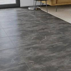 GoodHome Carrelage grès cérame émaillé Ultimate effet marbre gris L. 75 x l.37,5 cm