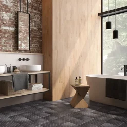 Carrelage Signature Carrelage imitant le metal 20X20 Decor Lisse Facon Ad Noir 11mm - vendu par boite de 1 m2 soit 25 carreaux -