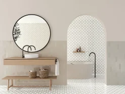 Carrelage Imitation Carreaux De Ciment 22,3x22,3 MAYARI Taupe Petals - Les Carreaux de Jean-Les Carreaux De Jean  Clearance