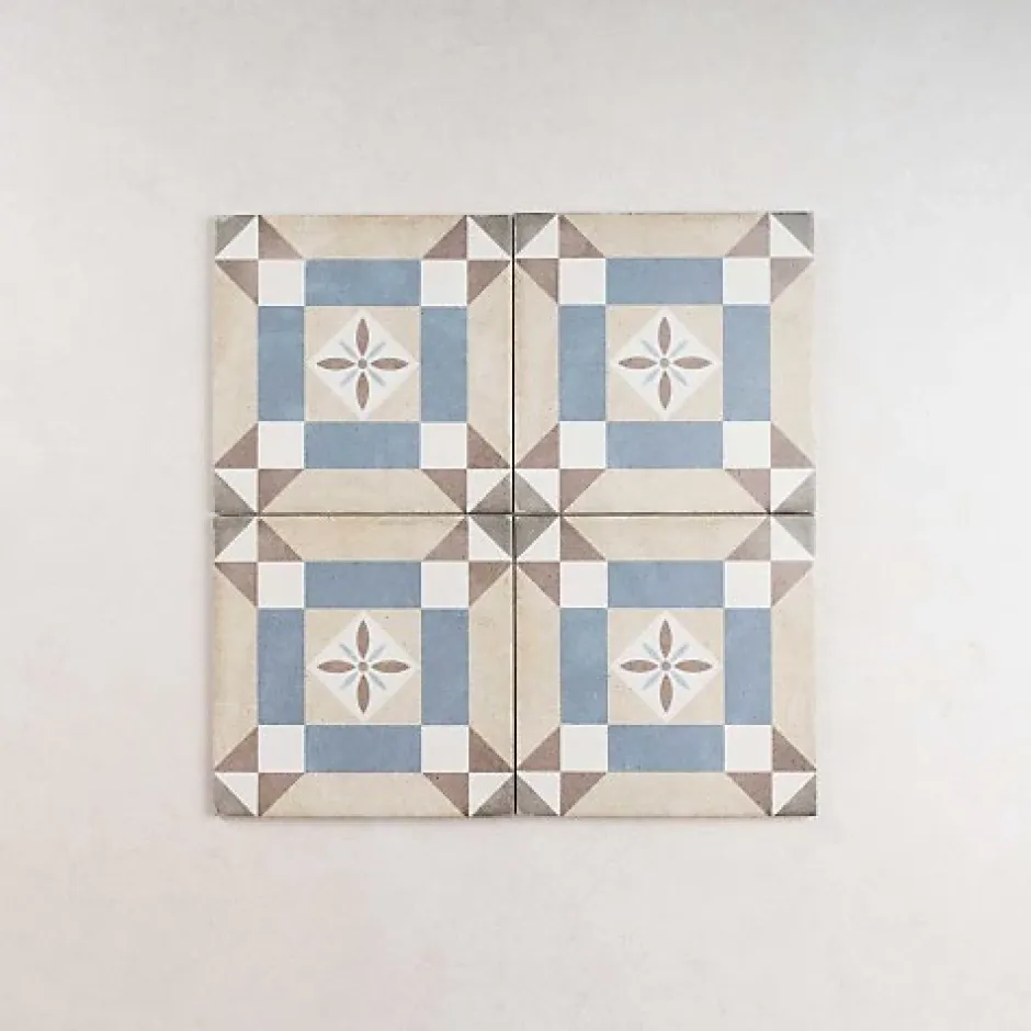 Gioia Materia Carrelage Imitation Carreaux de Ciment ART NOUVEAU DECOR 20x20 Lys Colour - Les Carreaux de Jean