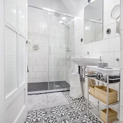 Carrelage Imitation Carreaux de Ciment LA MADELEINE 20x20 Flavie Noir - Les Carreaux de Jean-Les Carreaux De Jean  Sale