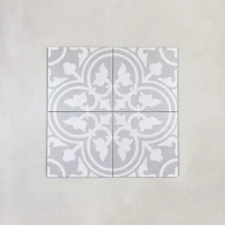 Carrelage Imitation Carreaux de Ciment LA MADELEINE 20x20 Flavie Gris - Les Carreaux de Jean-Les Carreaux De Jean  Sale