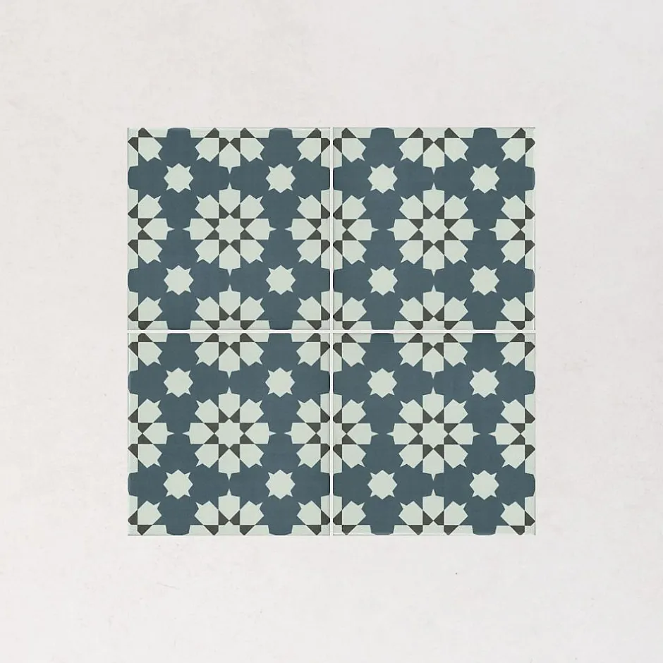 Les Carreaux De Jean Carrelage Imitation Carreaux De Ciment 20x20 LA VILETTE Benoit Bleu - Les Carreaux de Jean