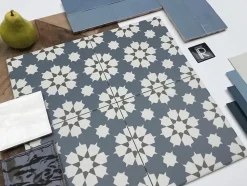 Les Carreaux De Jean Carrelage Imitation Carreaux De Ciment 20x20 LA VILETTE Benoit Bleu - Les Carreaux de Jean