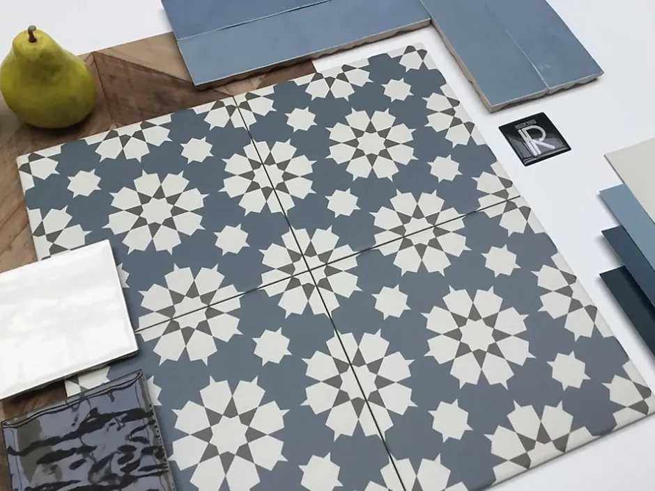 Les Carreaux De Jean Carrelage Imitation Carreaux De Ciment 20x20 LA VILETTE Benoit Bleu - Les Carreaux de Jean