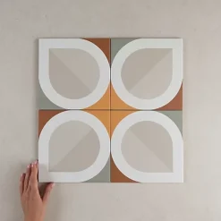 Gioia Materia Carrelage Imitation Carreaux de Ciment BAUHOME 20x20 Blatt Warm - Les Carreaux de Jean