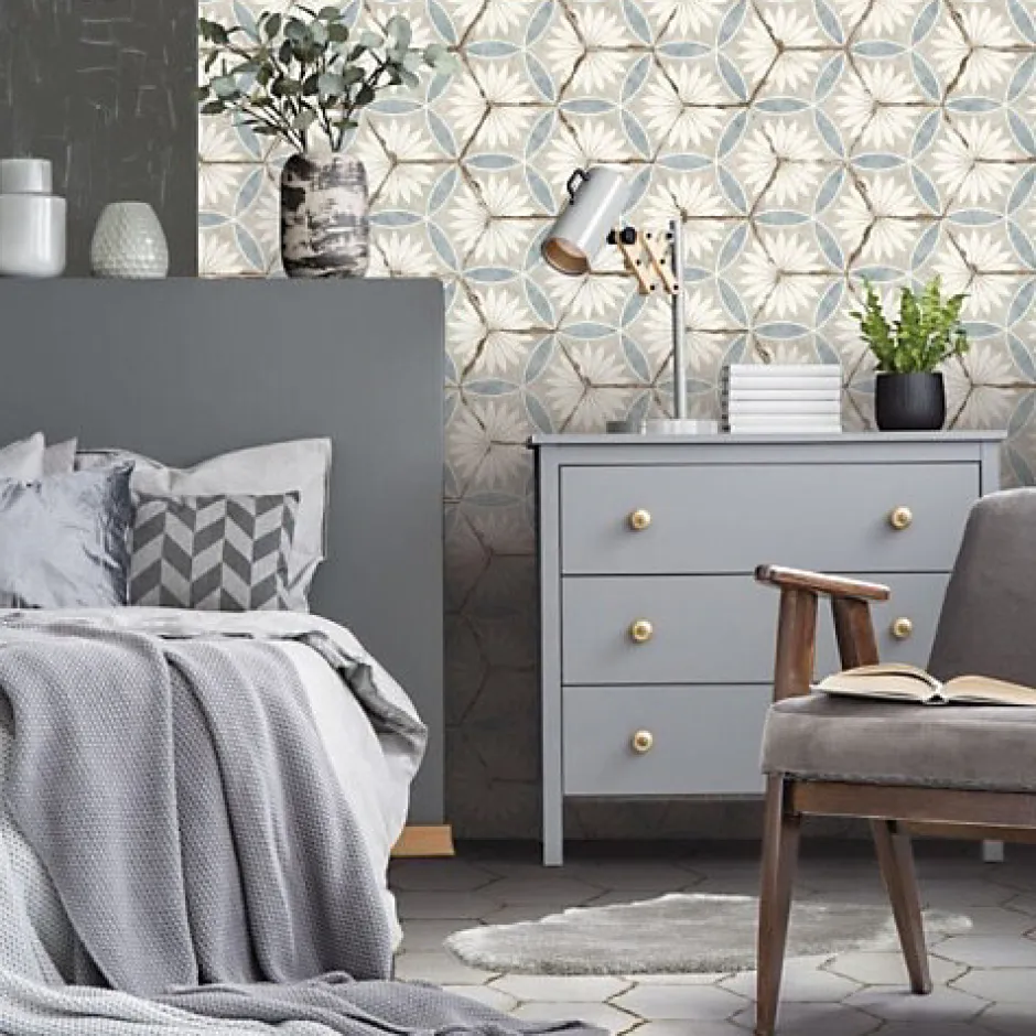 Carrelage Imitation Carreaux de Ciment BOHEMIA 21x25 Lino White - Les Carreaux de Jean-Les Carreaux De Jean New