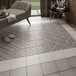 Gioia Materia Carrelage Imitation Carreaux de Ciment ART NOUVEAU DECOR 20x20 Inspire Grey - Les Carreaux de Jean