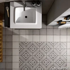 Gioia Materia Carrelage Imitation Carreaux de Ciment ART NOUVEAU DECOR 20x20 Inspire Grey - Les Carreaux de Jean