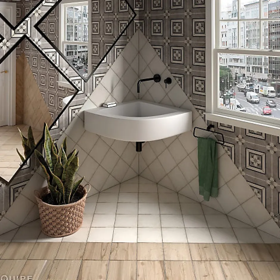 Gioia Materia Carrelage Imitation Carreaux de Ciment ART NOUVEAU DECOR 20x20 Inspire Grey - Les Carreaux de Jean